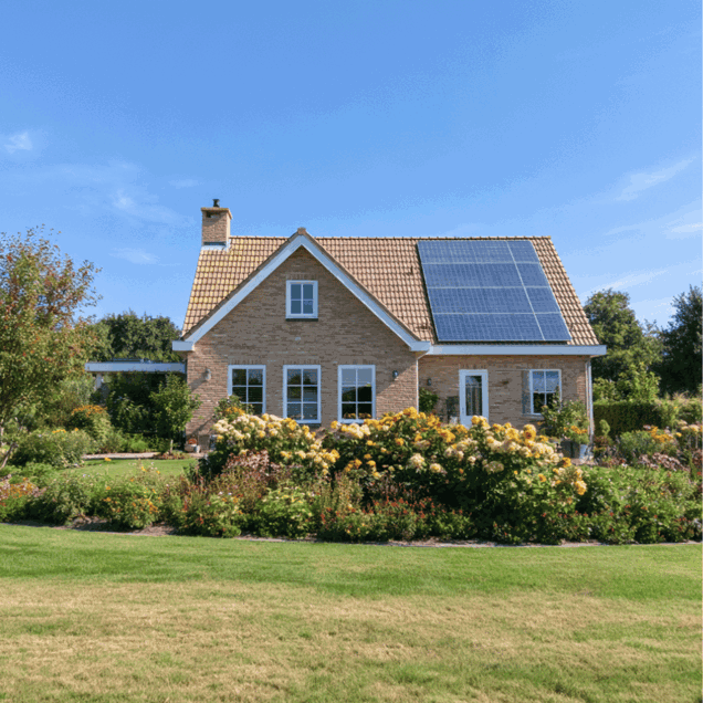 Huis met zonnepanelen