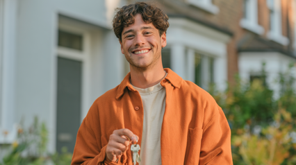 Jonge man koopt een huis