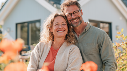 koppel bij vakantiewoning