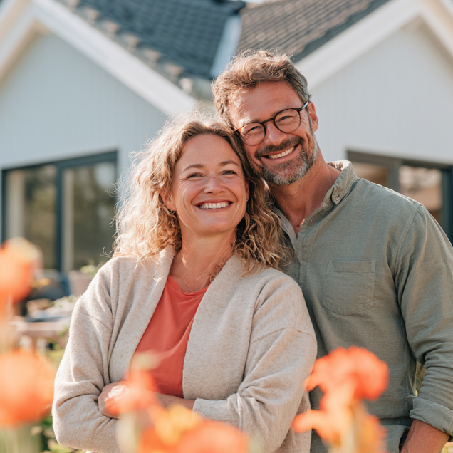 Koppel bij vakantiewoning