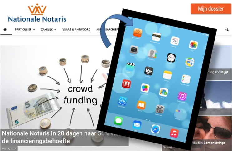 Voeg onze website toe als startscherm op jouw tablet of smartphone